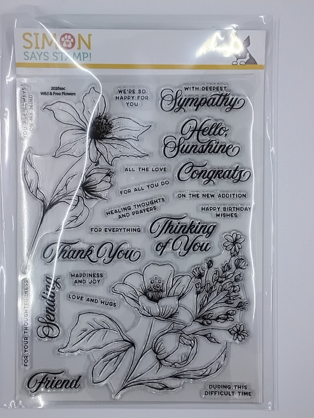 Simon Says Stamp Wild & Free Flowers Clear 6x8 Floral 2026ssc Stamp Set